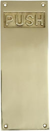 10 Inch "Aholibamah" Brass Push Plate