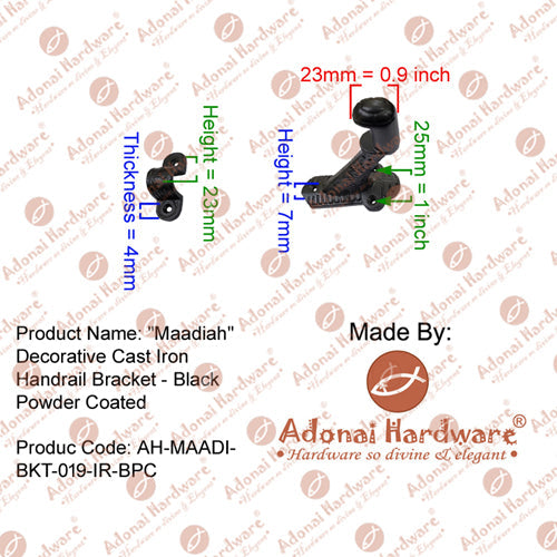 "Maadiah" Decorative Cast Iron Handrail Bracket