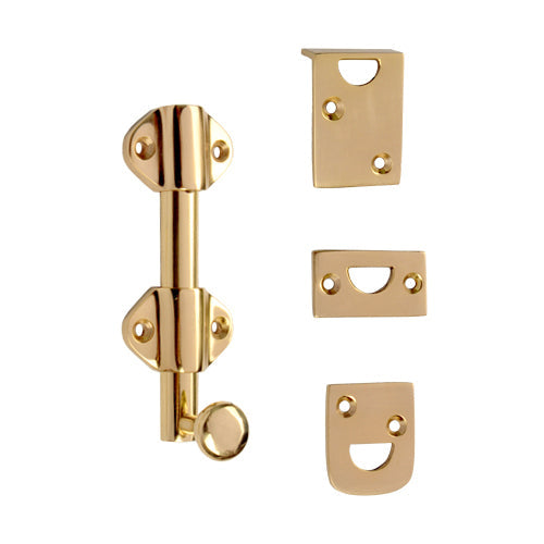Buy 4" Dekar Brass Surface bolt-Premium Harware Products Online - Adonai Hardware