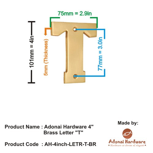 4" Brass Letters (A-Z)