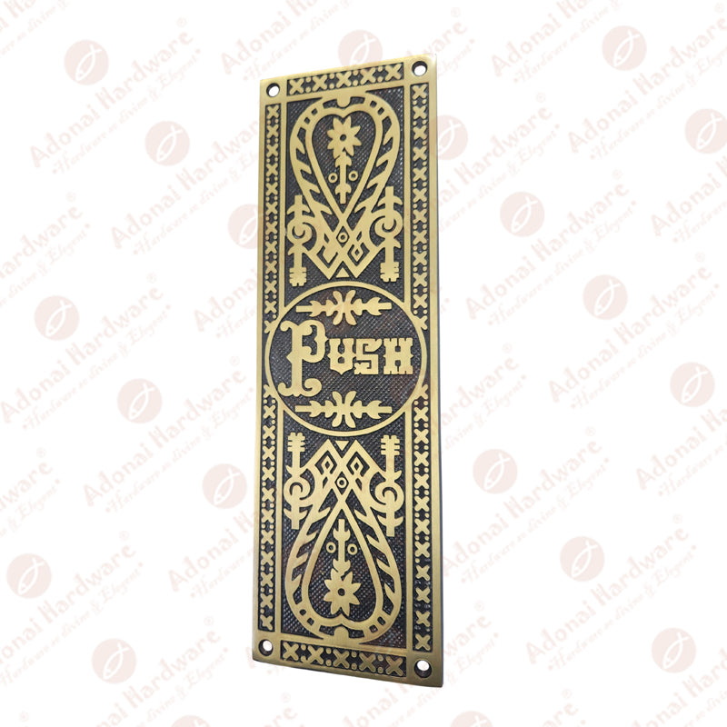 10.2 Inch Decorative Brass Push Plate