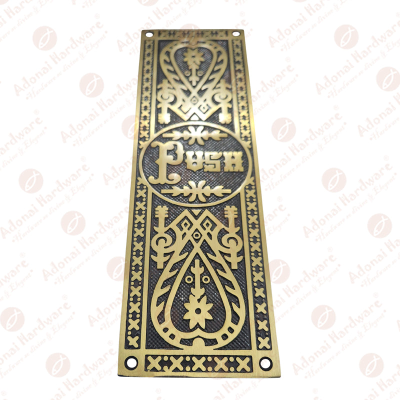 10.2 Inch Decorative Brass Push Plate