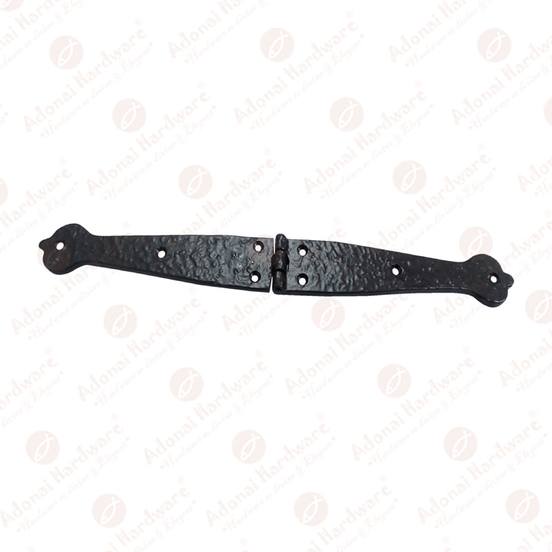 14.3 Inch "Nathanael" Antique Cast Iron Double Strap Hinge