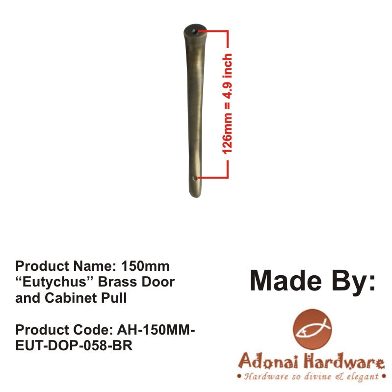 150mm "Eutychus" Brass Door and Cabinet Pull