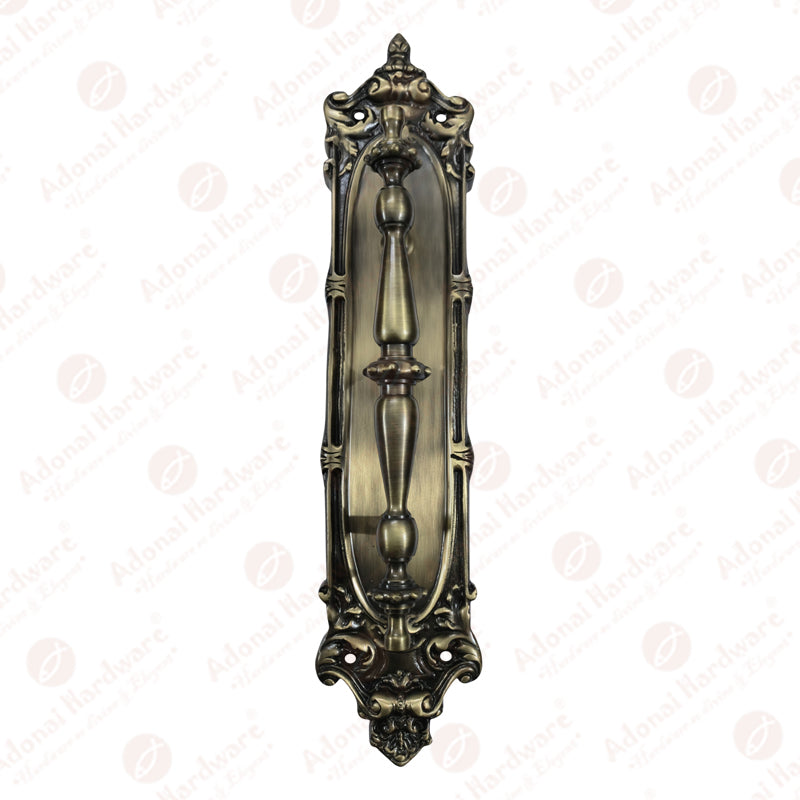 9.5 Inch "Shemariah Brass Door Pull with 15" Backplate