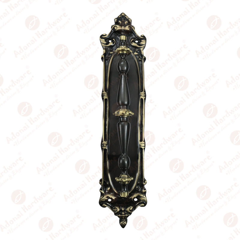 9.5 Inch "Shemariah Brass Door Pull with 15" Backplate