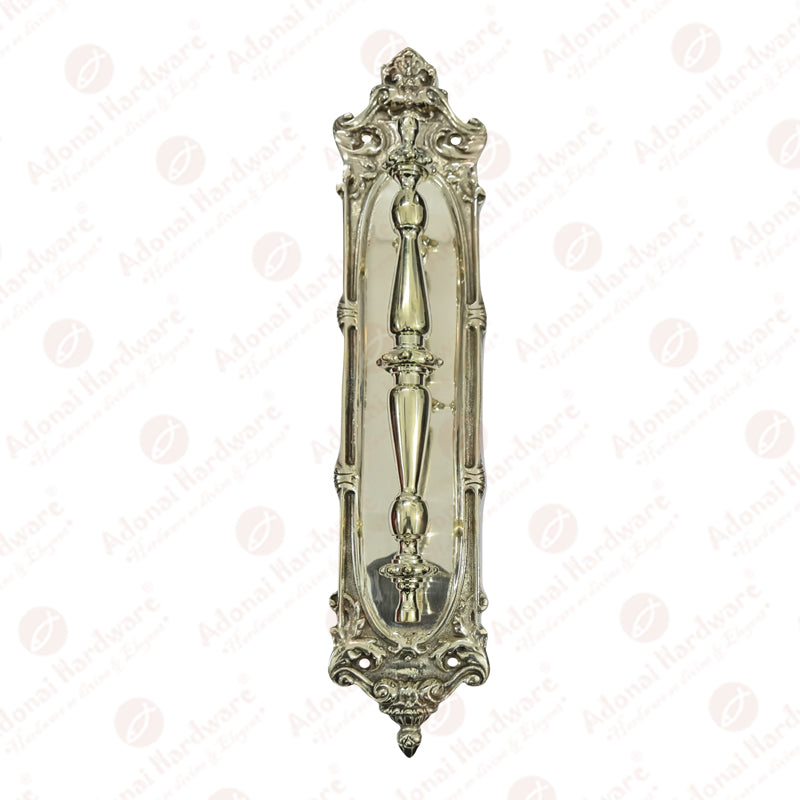 9.5 Inch "Shemariah Brass Door Pull with 15" Backplate