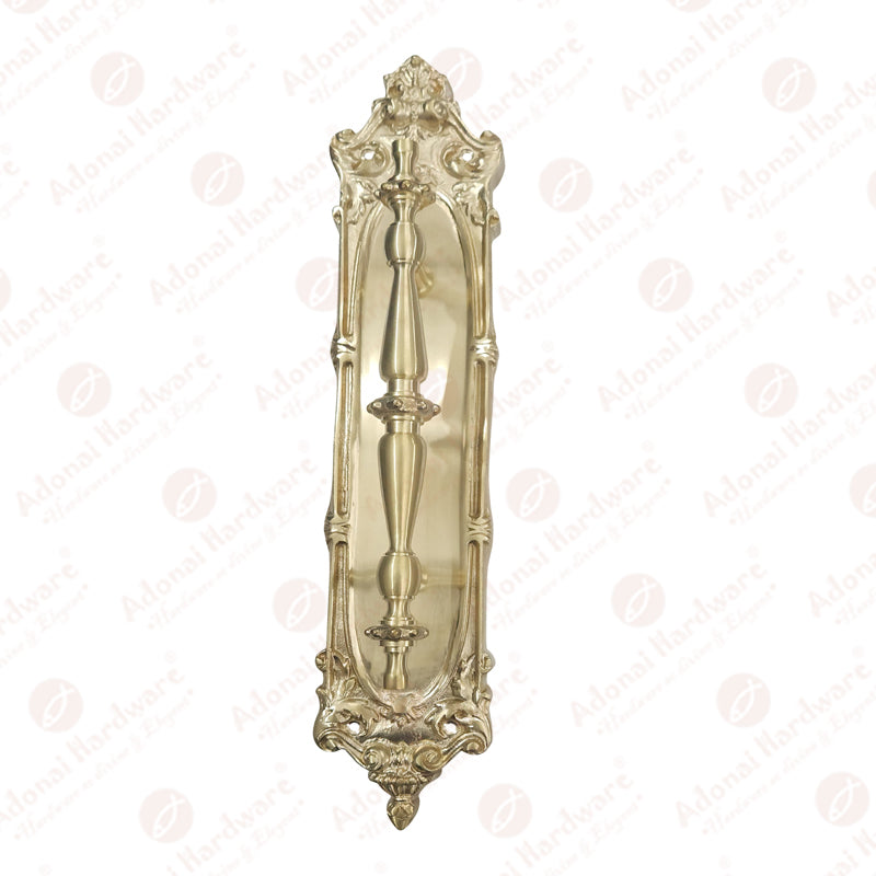 9.5 Inch "Shemariah Brass Door Pull with 15" Backplate