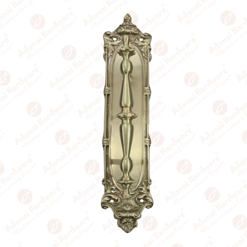 9.5 Inch "Shemariah Brass Door Pull with 15" Backplate