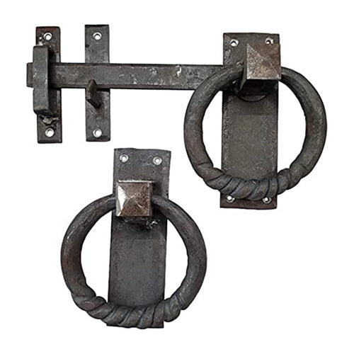 Buy "Baalath" Antique Heavy Duty Forged Front Entry Sturdy Ring Gate Latch ( Des-03 )-Premium Harware Products Online - Adonai Hardware