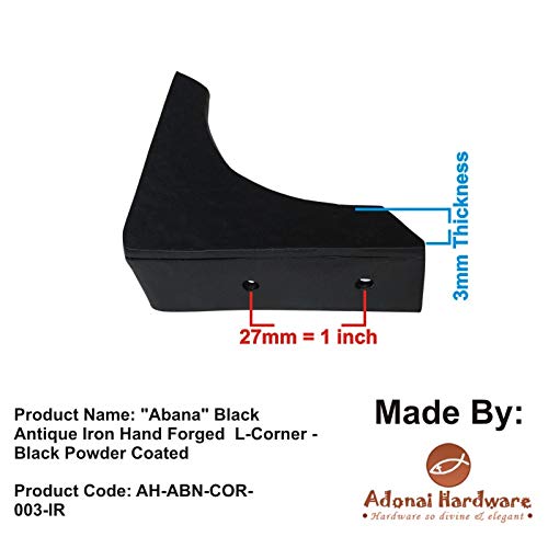 "Abana" Black Antique Iron Hand Forged L-Corner