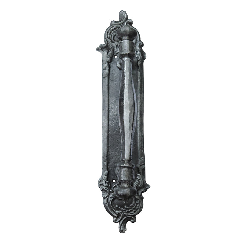 Buy 12 Inch Mishma Heavy Duty Cast Iron Door Pull with 17.50" Backplate-Premium Harware Products Online - Adonai Hardware