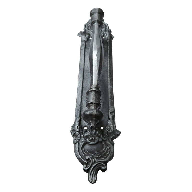 12 Inch Mishma Heavy Duty Cast Iron Door Pull with 17.50" Backplate