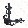 217mm "Gozan" Decorative Black Antique Iron Dummy Corner Door Strap/L-Bracket