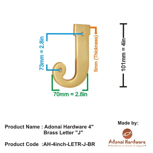 4" Brass Letters (A-Z)