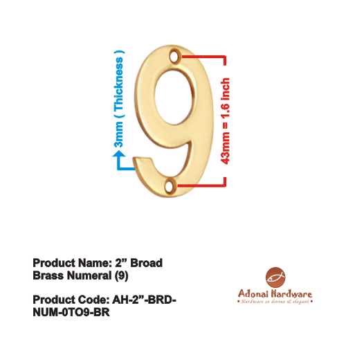 2" Broad Brass Numerals (0-9)