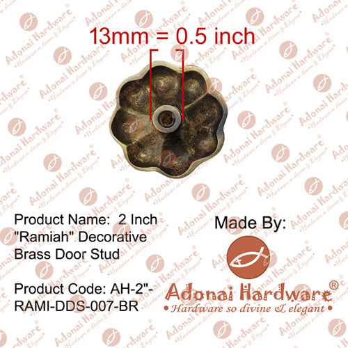 2 Inch "Ramiah" Decorative Brass Door Stud