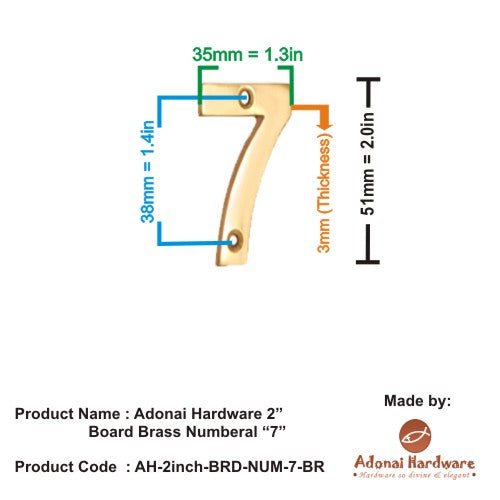 2" Broad Brass Numerals (0-9)