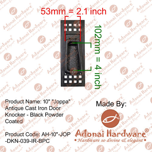 10" "Joppa" Antique Cast Iron Door Knocker