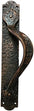 "Cappadocia" Black Antique Iron Door Pull with Plate (Right Hand)