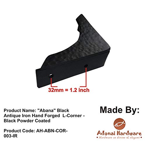"Abana" Black Antique Iron Hand Forged L-Corner