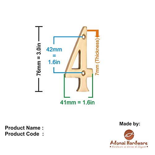 3" Thin Brass Numerals (0-9)