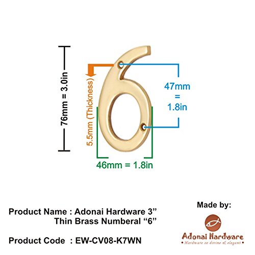 3" Thin Brass Numerals (0-9)