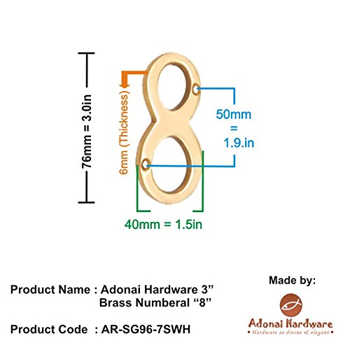 3" Thin Brass Numerals (0-9)