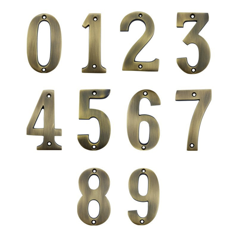 Buy 3" Broad Brass Numerals (0-9)-Premium Harware Products Online - Adonai Hardware