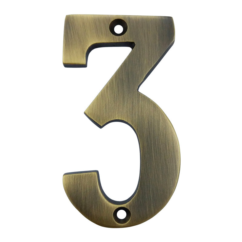 3" Broad Brass Numerals (0-9)