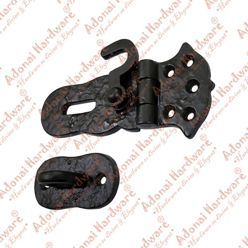 4 inch "Paran" Antique Cast Iron Safety Hasp and Staple with Locking