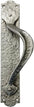 "Cappadocia" Black Antique Iron Door Pull with Plate (Right Hand)