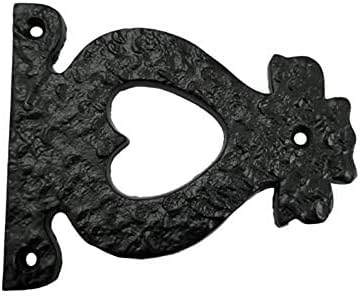 4 Inch "Timotheus" Black Cast Iron Heart-shaped False Hinge