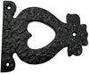 4 Inch "Timotheus" Black Cast Iron Heart-shaped False Hinge