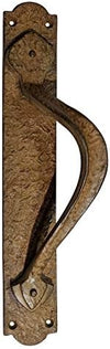 "Cappadocia" Black Antique Iron Door Pull with Plate (Right Hand)