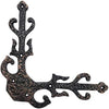 217mm "Gozan" Decorative Black Antique Iron Dummy Corner Door Strap/L-Bracket