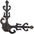 217mm "Gozan" Decorative Black Antique Iron Dummy Corner Door Strap/L-Bracket
