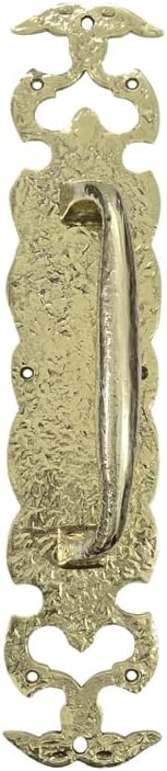 Lydda Brass Decorative Door Pull with Plate