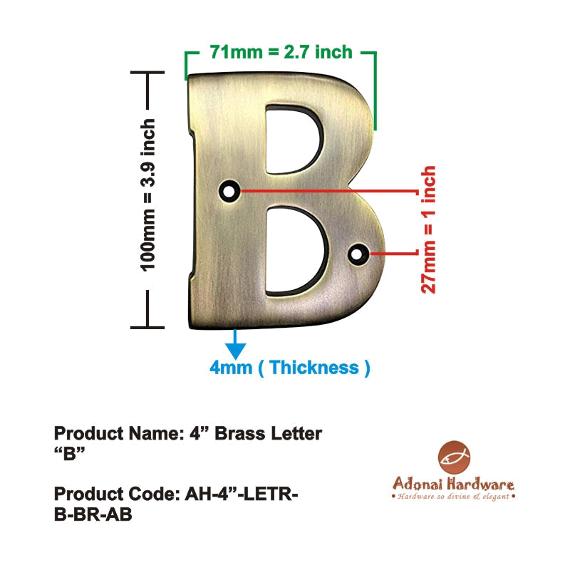 4" Brass Letters (A-Z)