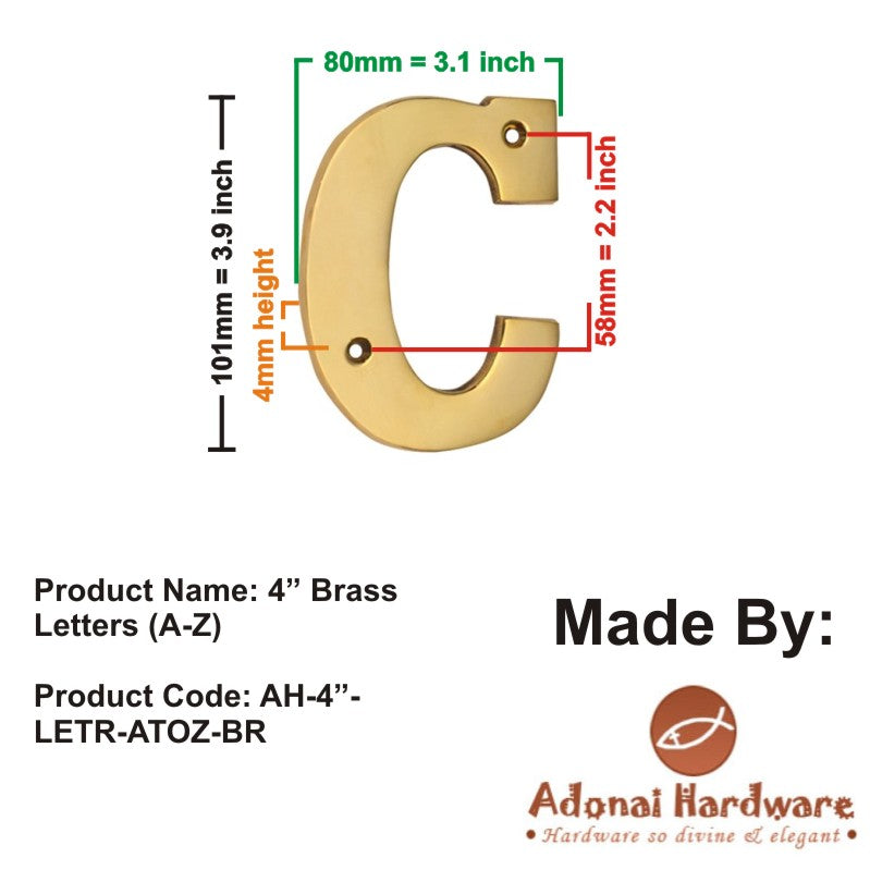 4" Brass Letters (A-Z)