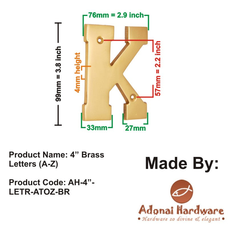 4" Brass Letters (A-Z)