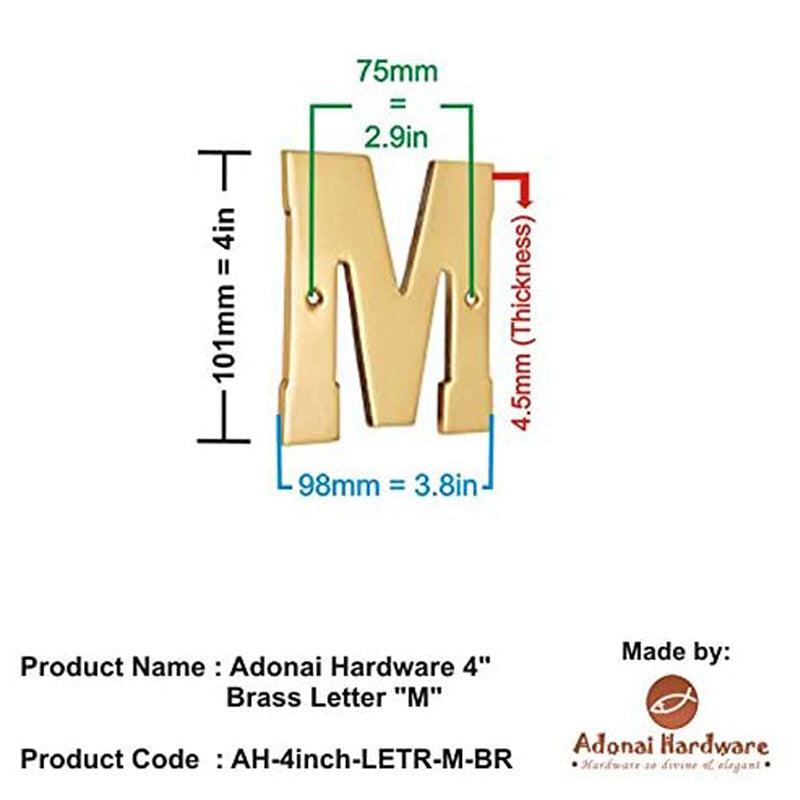 4" Brass Letters (A-Z)
