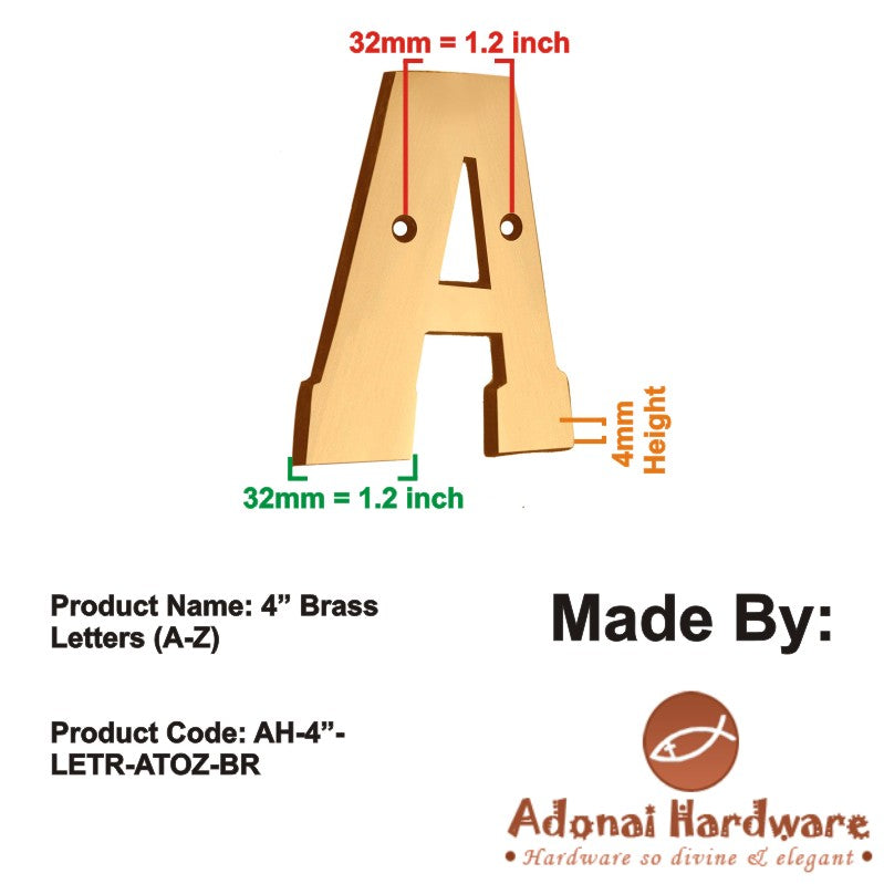 4" Brass Letters (A-Z)
