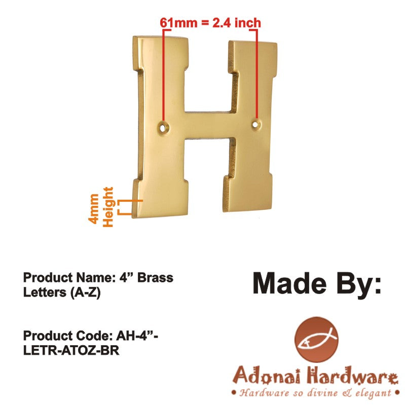 4" Brass Letters (A-Z)