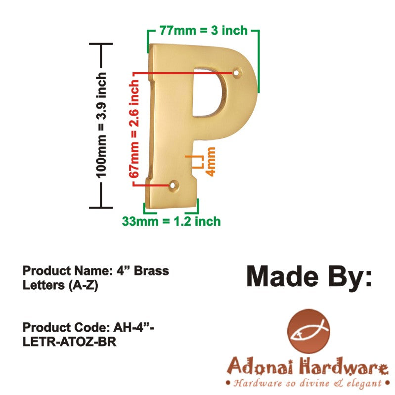 4" Brass Letters (A-Z)