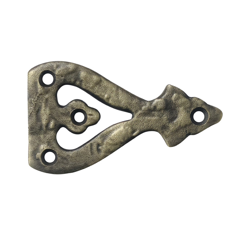 4 Inch Alleluia Antique Cast Iron Vintage False or Faux or Dummy Hinges Front