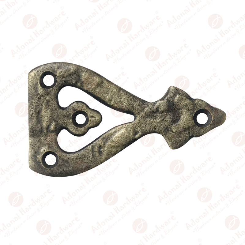 4 Inch Alleluia Antique Cast Iron Vintage False or Faux or Dummy Hinges Front