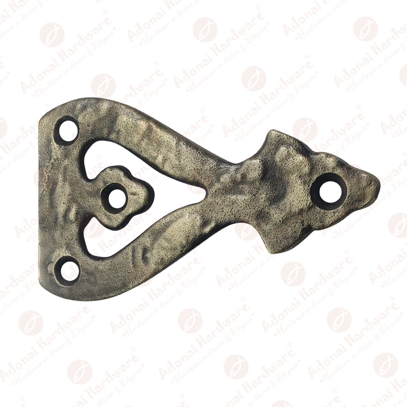 4 Inch Alleluia Antique Cast Iron Vintage False or Faux or Dummy Hinges Front