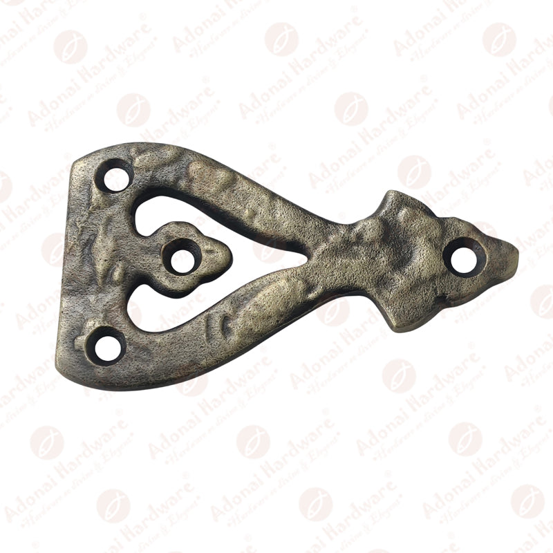 4 Inch Alleluia Antique Cast Iron Vintage False or Faux or Dummy Hinges Front