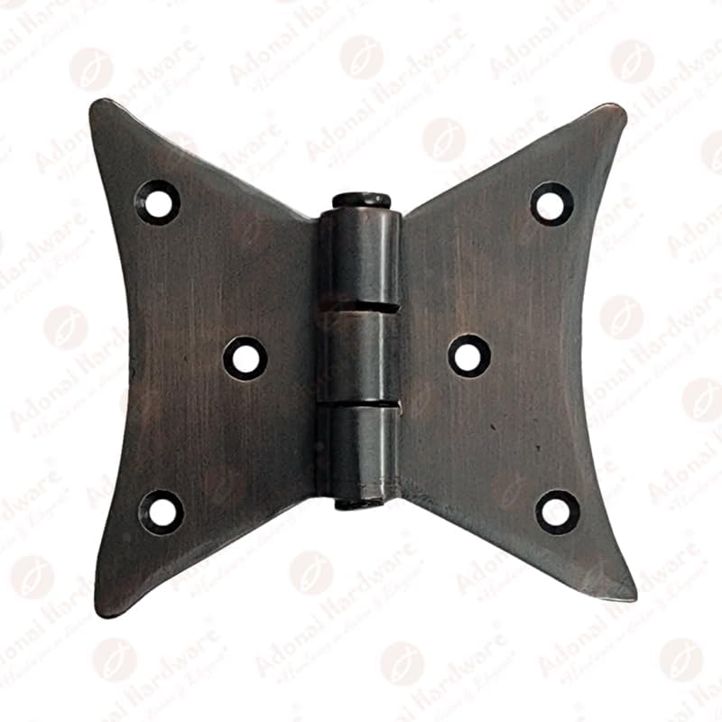 "Azur" Black Antique Iron Hand Forged Butterfly Cabinet Hinge